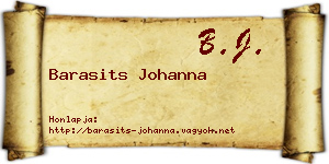 Barasits Johanna névjegykártya